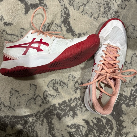 ASICS Women's White and Red Sneakers, Gel Challenger - Picture 2 of 6